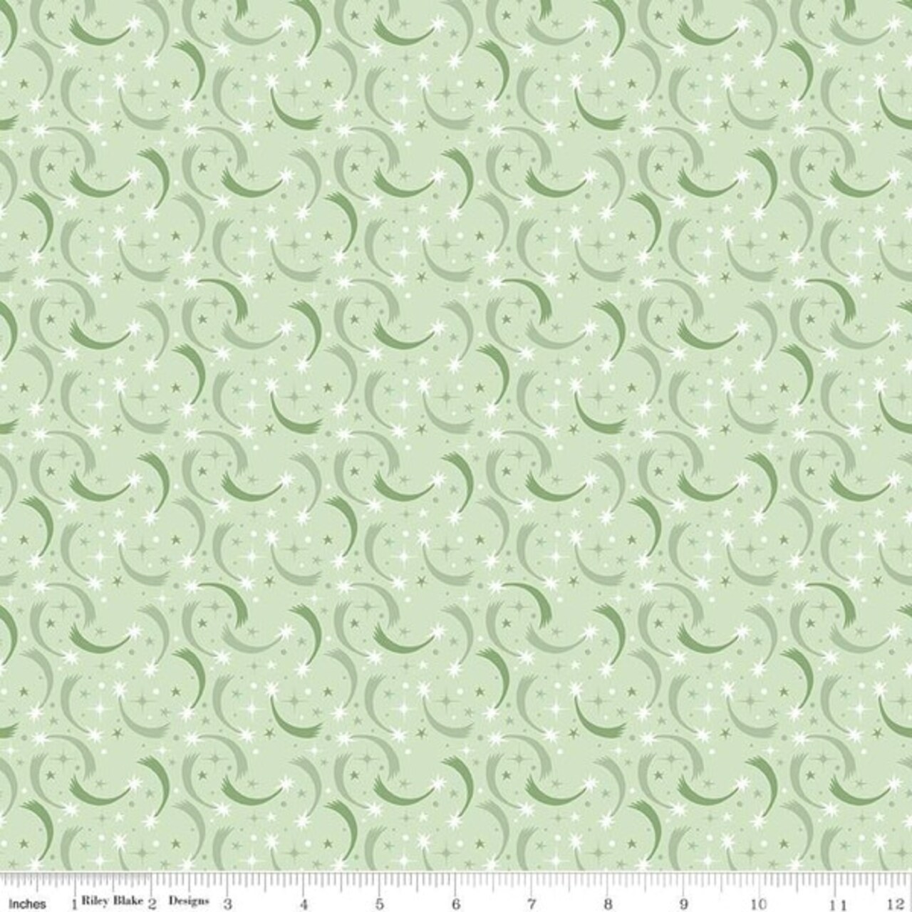 Shooting Stars in Mint (c16772-mint) | Baby Girl | Lori Whitlock | Riley Blake